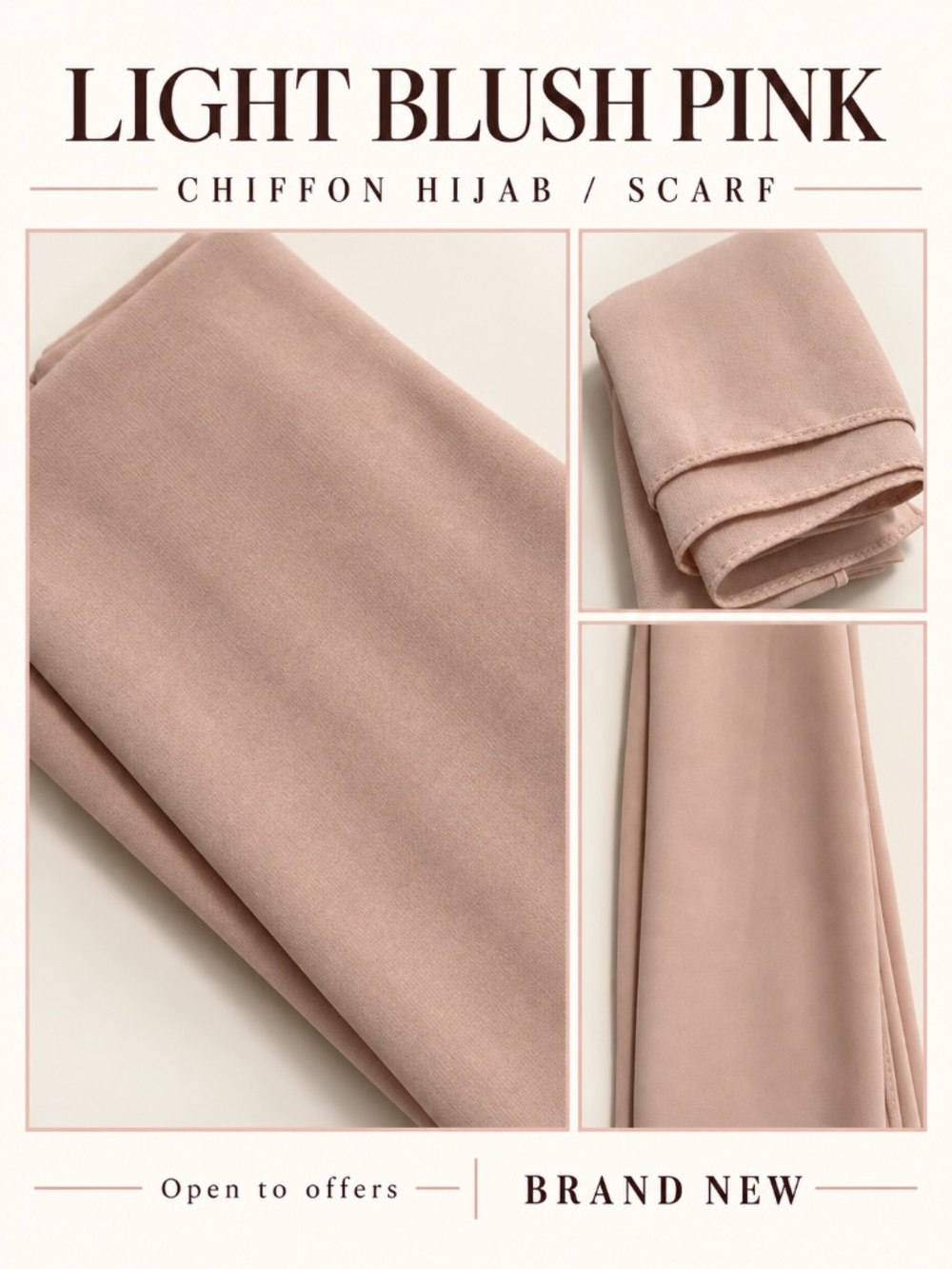 Light Blush Pink Chiffon Hijab